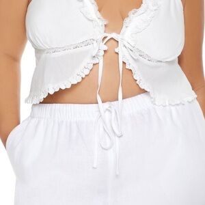 White Lace Trim open shirt